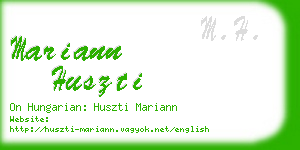 mariann huszti business card